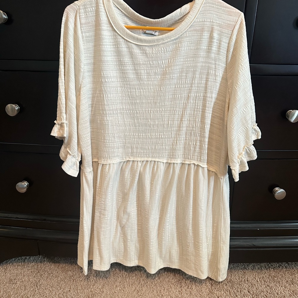 Wonderly Ivory Textured Blouse size M